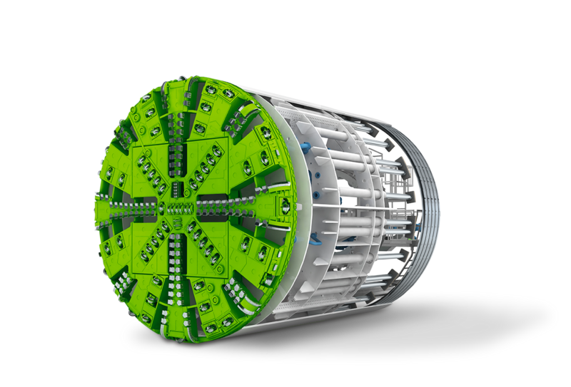 Illustration of a mix shield, which also allows a view of the inside.