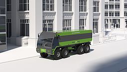 Animation eines Urban Vibro Trucks auf der Straße 