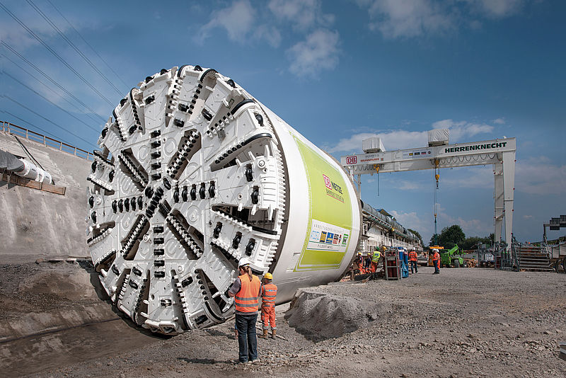 Multi-mode TBM shortly before tunnel advance starts at the Filder Tunnel, Germany, Ø 10,830 mm